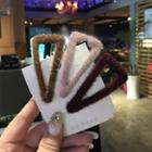 Set Of 3: Furry Hair Clip Color Chosen At Random - One Size