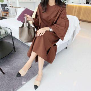 Round-neck Wide-sleeve Long Dress