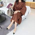 Round-neck Wide-sleeve Long Dress