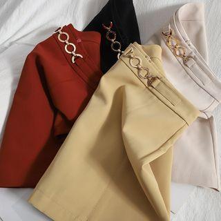 Metal-accent Mini A-line Skirt