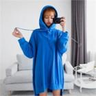 Hooded Dip-back Pullover Dress