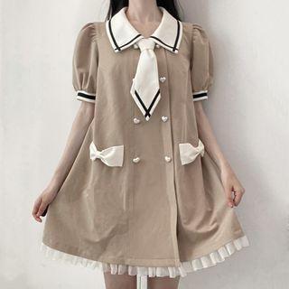 Puff-sleeve Cropped Blouse / Mini A-line Dress (various Designs)
