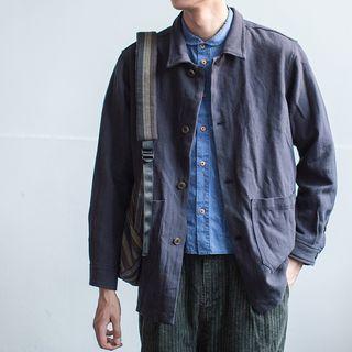 Buttoned Plain Jacket