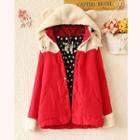 Fleece Trim Padded Ear Hoodie