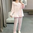 Loungewear Set: Lace Trim Pullover + Pants