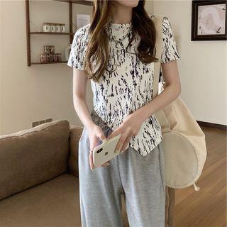 Short-sleeve Tie-dye Irregular T-shirt