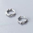 925 Sterling Silver Twisted Hoop Earring S925 Silver - 1 Pair - Silver - One Size