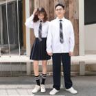 Couple Matching Long-sleeve Shirt / Plaid Tie / Mini Pleated Skirt / Pants