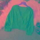 Long-sleeve Button-up Chiffon Top
