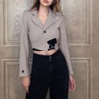 V-neck Cropped Blazer