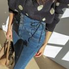 Lace-up High-rise Skinny Jeans