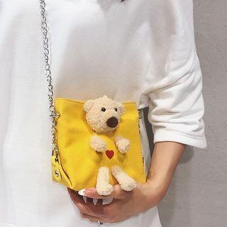 Heart Print Bear Crossbody Bag