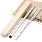 Set: Stainless Steel Chopsticks + Drinking Straw + Cleaning Brush + Case Set - Straw & Chopsticks - One Size
