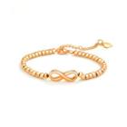 Simple And Fashion Plated Rose Gold Infinite Symbol Round Bead 316l Stainless Steel Bracelet Golden - One Size
