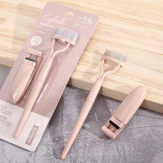 Set: Eyelash Curler + Eyelash Comb Partial Eyelash Curler & Eyelash Comb - Pink - One Size