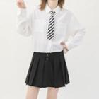 Plain Long-sleeve Cropped Shirt With Necktie