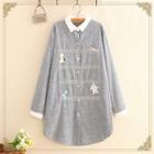 Cat & Mouse Embroidered Long-sleeve Shirt