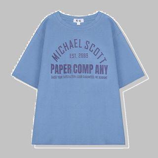 Short-sleeve Lettering / Drawstring Jumper Pants