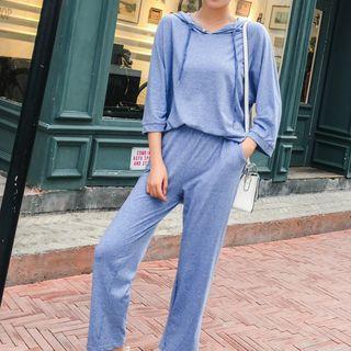 Set: Hooded Long-sleeve T-shirt + Pants