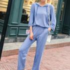Set: Hooded Long-sleeve T-shirt + Pants