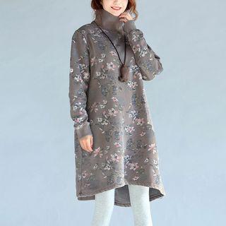 Long-sleeve High Neck Pullover Dress