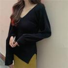 Long-sleeve Plain Knit Top / Midi Mermaid Skirt