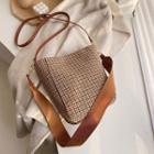 Two-way Houndstooth Bucket Bag