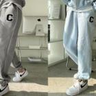 Fleece-lined C Patched Jogger Pants