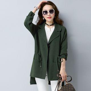 Drawstring Waist Knit Jacket