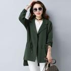 Drawstring Waist Knit Jacket