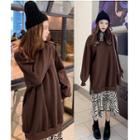 Mock Two-piece Long-sleeve Midi Sweatshirt Dress