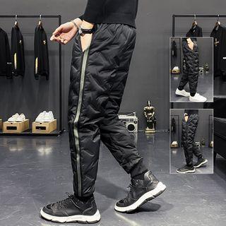 Contrast Detail Padded Sweatpants