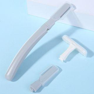 Set Of 2 : Eyebrow Razor (assorted Designs) Set - Gray & White - One Size