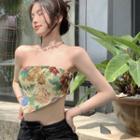 Floral Tube Top Red & Green & Blue & Yellow - One Size