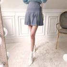 Inset Inner Shorts Pleated Mini Skirt