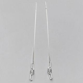 Knot Threader Earring 1 Pair - Silver - One Size
