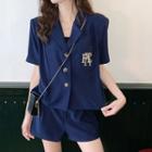 Short-sleeve Embroidered Blazer / Shorts