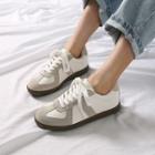 Faux-fur Lined Contrast-panel Sneakers