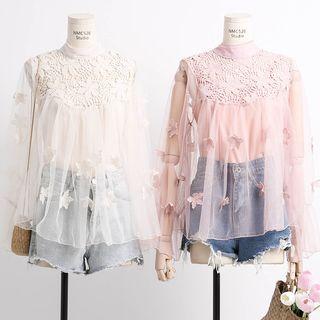Patchwork Mesh Lace Top
