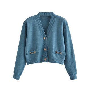 Cropped Cardigan Blue - S