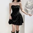 Strapless Floral Mini A-line Dress