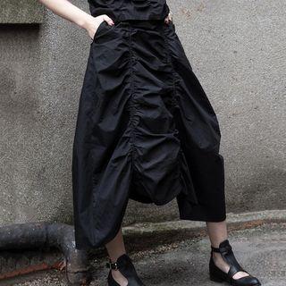 Midi Crinkled A-line Skirt