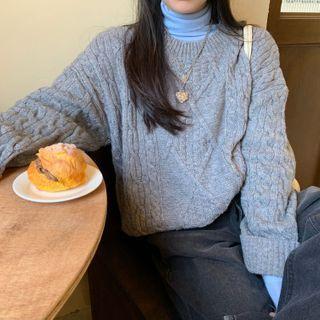 Long-sleeve Turtleneck Top / Cable Knit Sweater