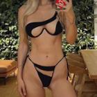 One-shoulder Cut-out Bikini Set