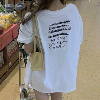 Short Sleeve Lettering Print Oversized T-shirt