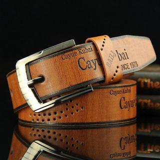 Lettering Faux Leather Belt