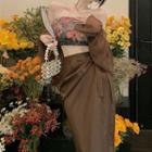 Floral Bandeau Top / Light Jacket / Midi Pencil Skirt