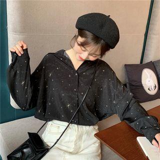 Star Printed Long-sleeve Loose-fit Shirt