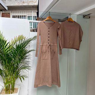 Vest & Dress Rib-knit Matching Set