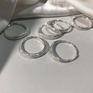 Glitter Hoop Earring 1 Pair - Silver - One Size